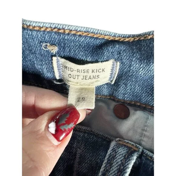 Madewell Women's Sz 29 Mid-Rise Kick Out Jeans Blue Denim - Picture 7 of 10